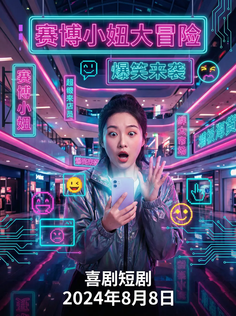 她忘了蛇是有两根的 搞笑喜剧短剧 - 赛博小妞大冒险海报